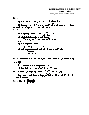 Đề thi học sinh giỏi lớp 12 THPT môn Toán